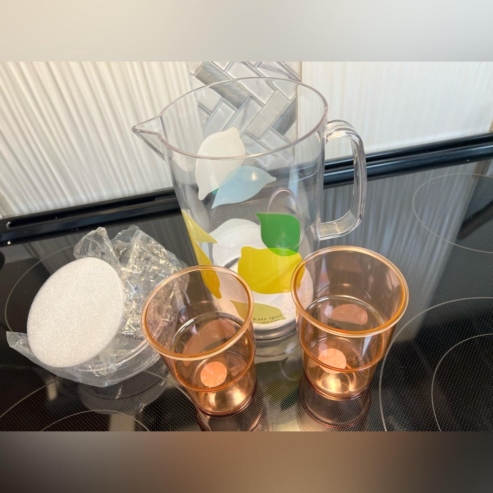 Kate Spade Lemon Pitcher and Stackable Cups Set - Picture 2 of 9